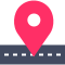Location pin on road - manage vehicles